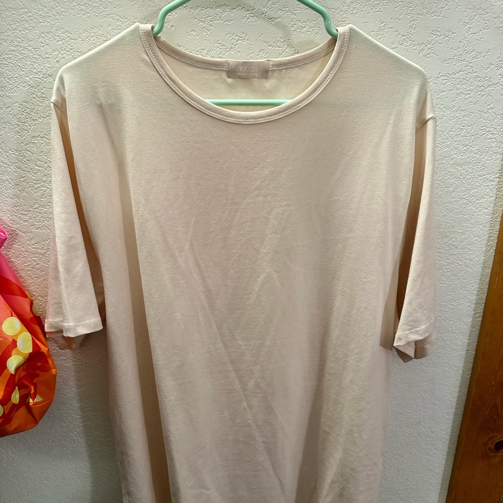 NUUDS men’s curved hem short sleeve bone xxxl